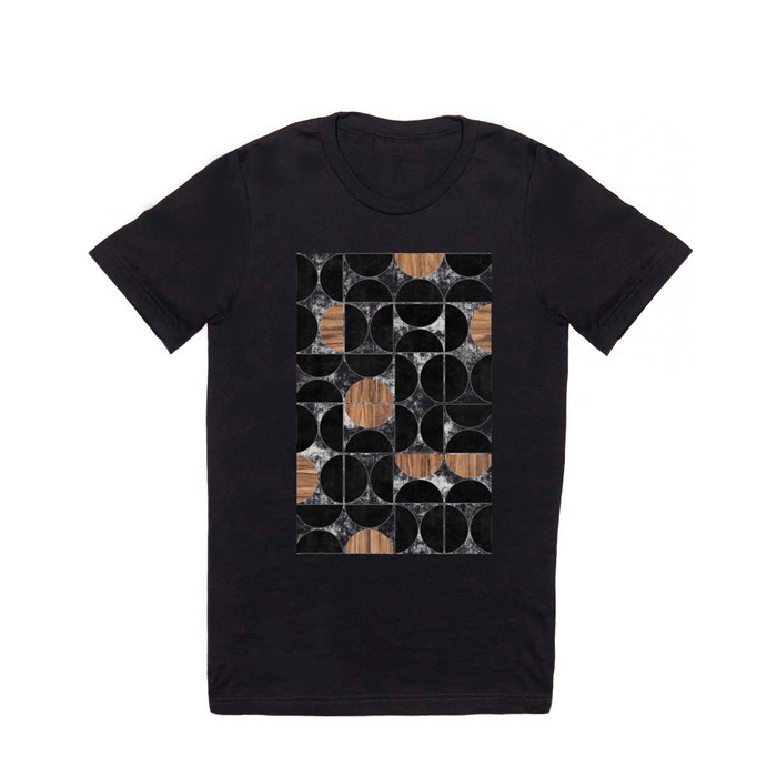 Mid-Century Modern Pattern No.1 - Concrete and Wood T Shirt
