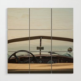 Classic car and ocean Wood Wall Art