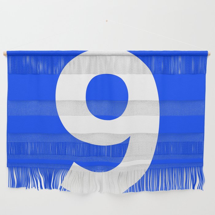 Number 9 (White & Blue) Wall Hanging