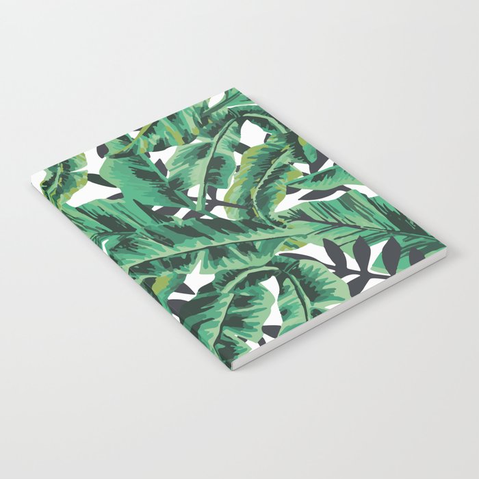 Tropical Glam Banana Leaf Print Notebook By