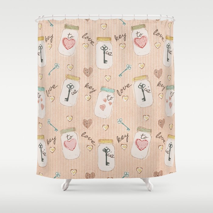 Love Is Key Mason Jar And Antique Art Shower Curtain By Love Is Key Mason Jar And Antique Art Shower Curtain By Jamiecreates Society6
