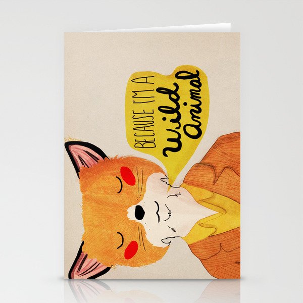 Because I'm a Wild Animal Stationery Cards