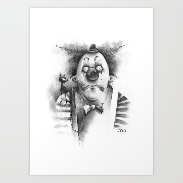 The Inner Demon Of A Sad Clown Art Print By Cwehrle Society6
