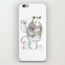 Opossum toilet Painting Wall Poster Watercolor  iPhone Skin