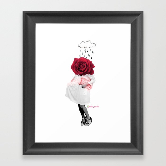 Rain for the rose Framed Art Print