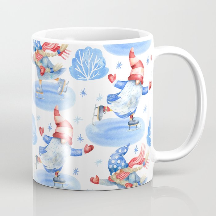 Gnomes skating watercolor illustration Coffee Mug