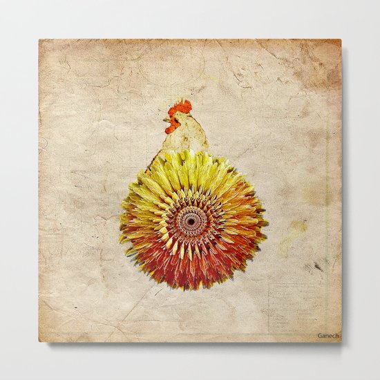 The hen colored Metal Print