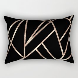 Classic Black Rose Gold Geo #1 (Faux Glitter) #geometric #decor #art #society6 Rectangular Pillow