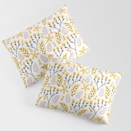 Mod Floral Yellow Gray Pillow Sham