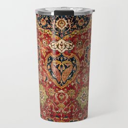 Indian Boho II // 16th Century Distressed Red Green Blue Flowery Colorful Ornate Rug Pattern Travel Mug