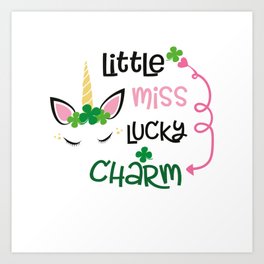 St Patrick's Day Little Miss Lucky Charm Art Print