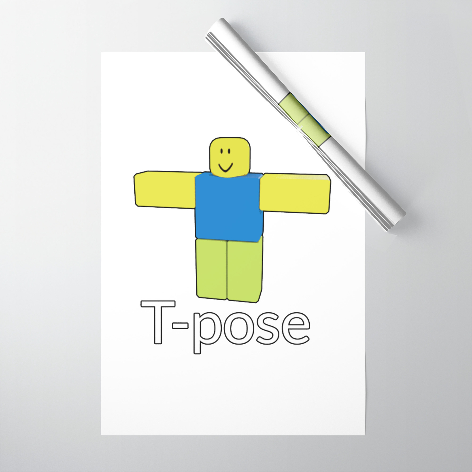 Roblox Noob T-Poze Wrapping Paper By Devotchicken | Society6 Roblox Noob T-Poze Wrapping Paper By Devotchicken | Society6