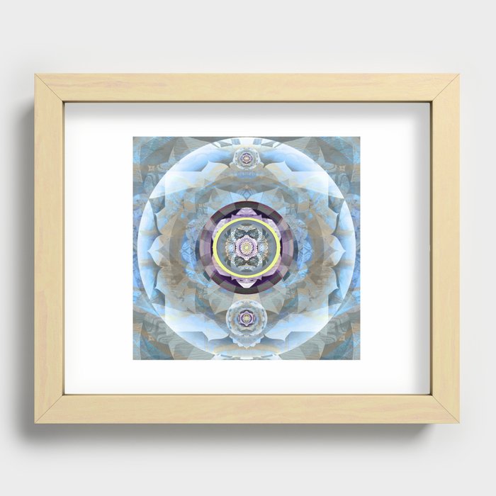 Serenity River of Emptiness Sacred Geometry Mandala Recessed Framed Print