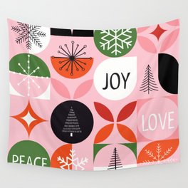 Mid Century Modern Christmas Shapes  Wall Tapestry