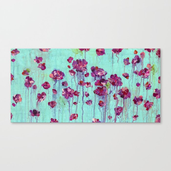 Abstract Blue And Pink Flower Painting Canvas Print By Nicole Giger Society6