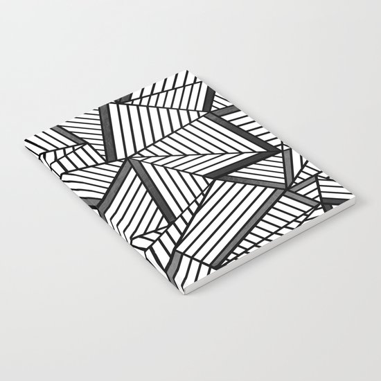 Ab Lines 2 Black and White Notebook