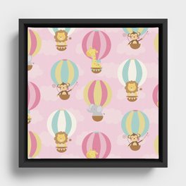 Amazing Pink Air Balloons Design Framed Canvas