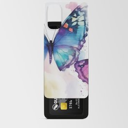 Abstract Watercolor Butterflies Android Card Case