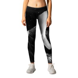 Party like it's 1999; disco ball portrait black and white photograph / photography Leggings