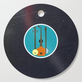Vinyl Record Mid-Century Modern Music Instruments Cutting Board