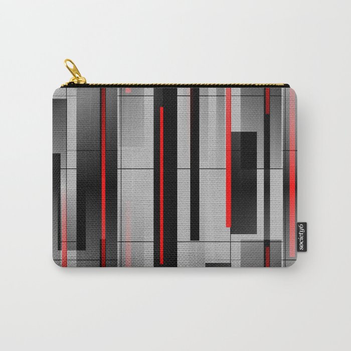 Off the Grid - Abstract - Gray, Black, Red Carry-All Pouch