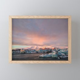 Sunrise at Jokulsarlon Glacier Lagoon Framed Mini Art Print