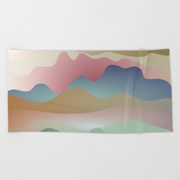 Evening mist Ombre landscape  Beach Towel