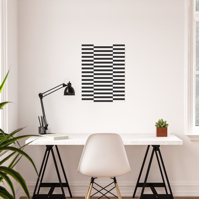 Ikea Stockholm Rug Pattern Black Stripe Black Poster By
