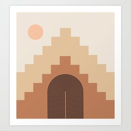 Abstraction_ARCHITECTURE_BOHEMIAN_HOME_EARTHY_POP_ART_0818D Art Print