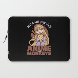 Just A Girl Who Loves Anime And Monkey - Kawaii Laptop Sleeve