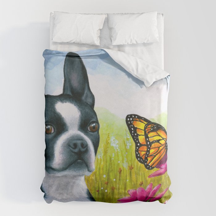 Boston Terrier Dog Duvet Cover by Lucie Dumas Society6