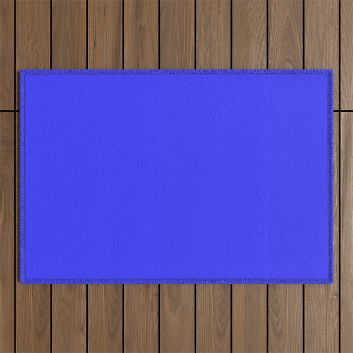 Bright Blue neon solid color modern abstract pattern Outdoor Rug