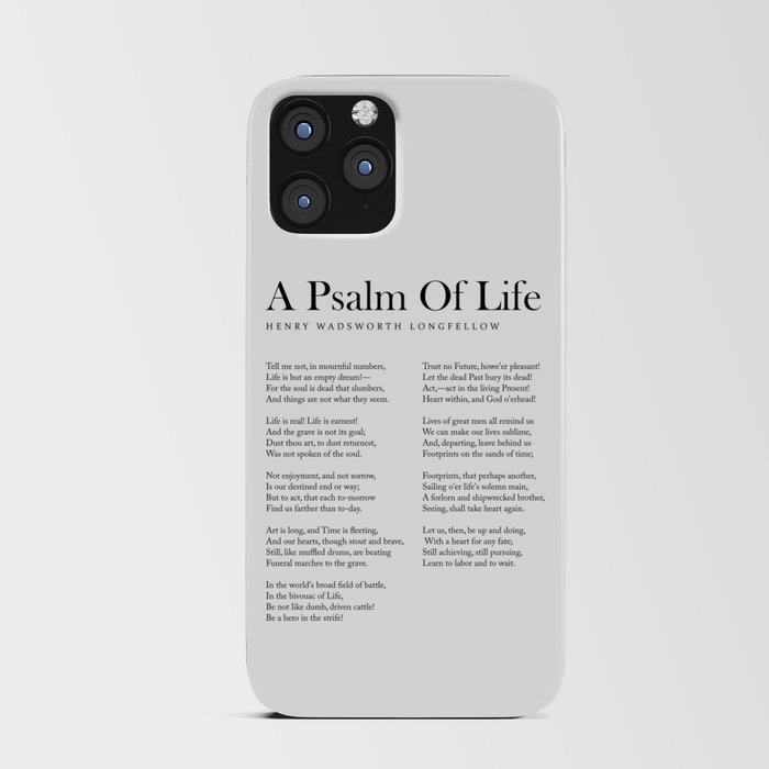 A Psalm Of Life - Henry Wadsworth Longfellow Poem - Literature - Typography Print 1 iPhone Card Case