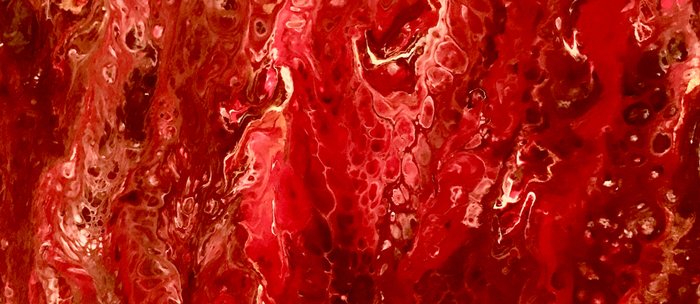 Bright Red Acrylic Pour Painting Coffee Mug By Artaddiction45