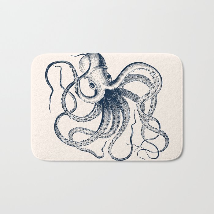Vintage Octopus Bath Mat By Elizabethbischoff Society6 Vintage Octopus Bath Mat