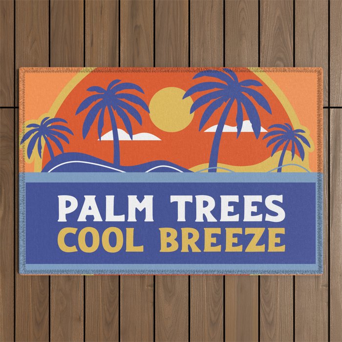 Summer - Palm Trees Cool Breeze Outdoor Rug