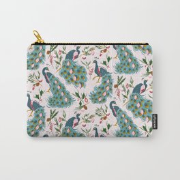 Ornamented Peacocks - Winter Holiday Carry-All Pouch