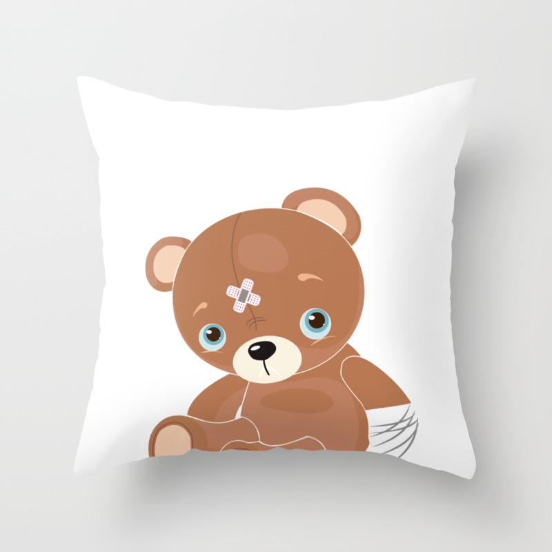 Get Well Soon Teddy Bear Accident Injury Throw Pillow By
