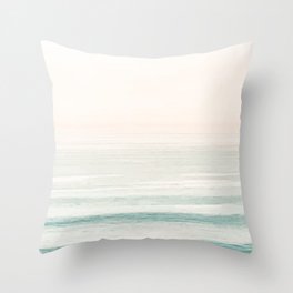 Washed Out Ocean Waves // California Beach Surf Horizon Summer Sunrise Abstract Photograph Vibes Throw Pillow