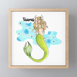 Taurus Mermaid Framed Mini Art Print