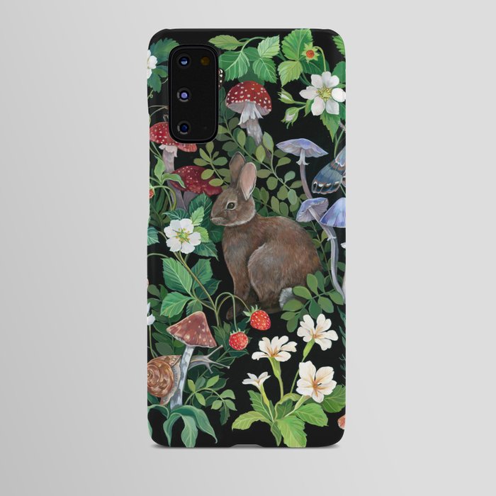 Rabbit and Strawberry Garden Android Case