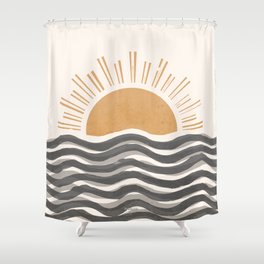 Waft Sun-Grey Shower Curtain