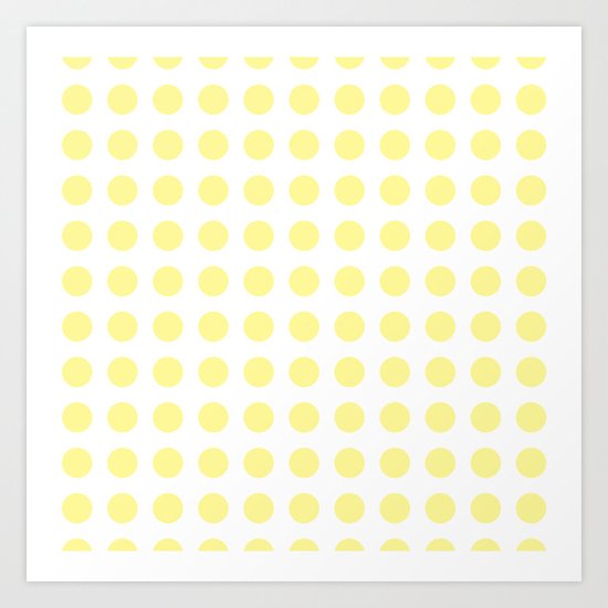 Simply Polka Dots in Pastel Yellow Art Print