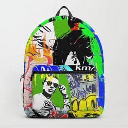 COLLAGE URBAIN URBAN ART Backpack | Red, Yellow, Colorfulart, Graphicdesign, Blue, Modernart, Green, Urbanart, Black, Digital 