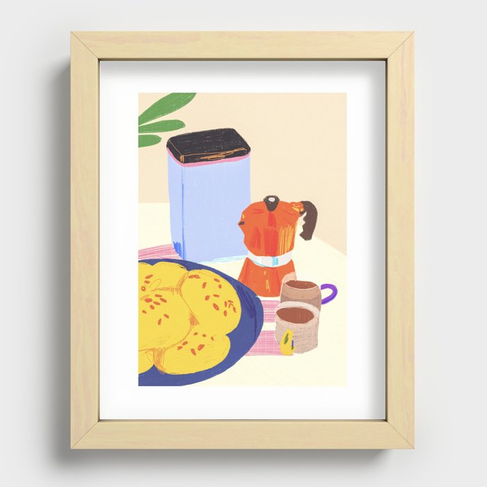 Coffee and buns Recessed Framed Print