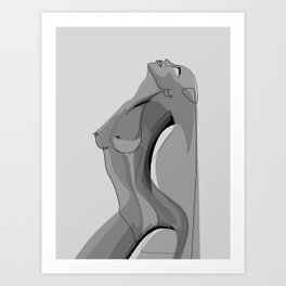 Gray Nudity Art Print