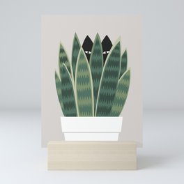 Cat and Plant 22: Sneak Plant Mini Art Print