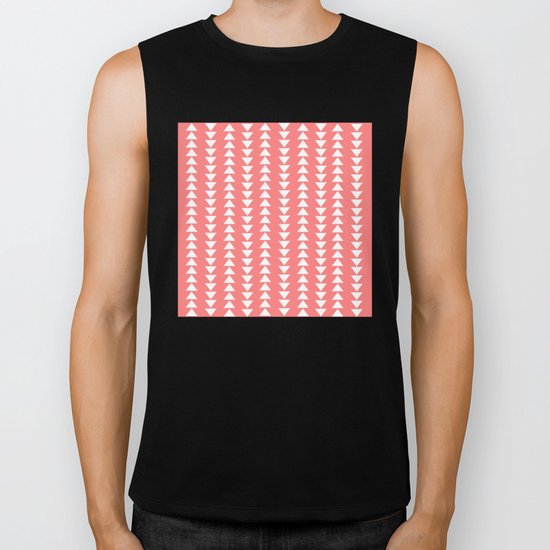 Tribal in Pink & White Biker Tank