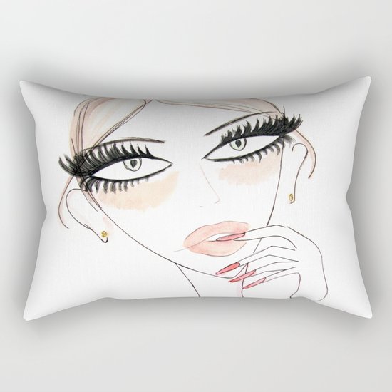 Thinking Babe Rectangular Pillow