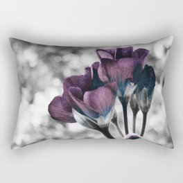 Pop of Color Flowers Muted Eggplant Teal Rectangular Pillow